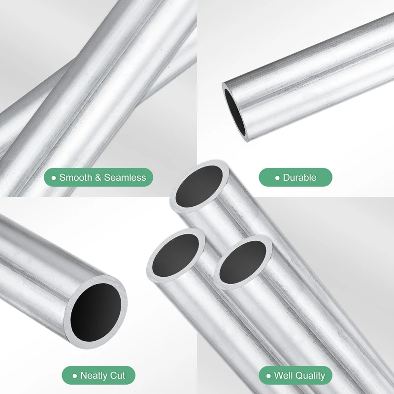 3-Pack 6063 Aluminum Round Tube, 15mmx19mm(IDxOD) 100mm Length Straight Tubing
