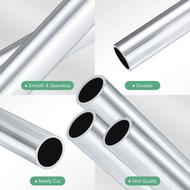 3-Pack 6063 Aluminum Round Tube, 13mmx16mm(IDxOD) 100mm Length Straight Tubing