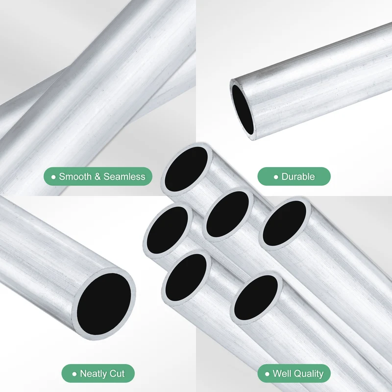 6-Pack 6063 Aluminum Round Tube, 12mmx15mm(IDxOD) 100mm Length Straight Tubing