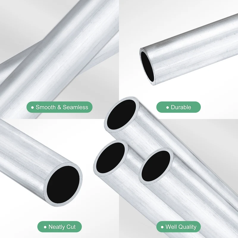 3-Pack 6063 Aluminum Round Tube, 12mmx15mm(IDxOD) 100mm Length Straight Tubing