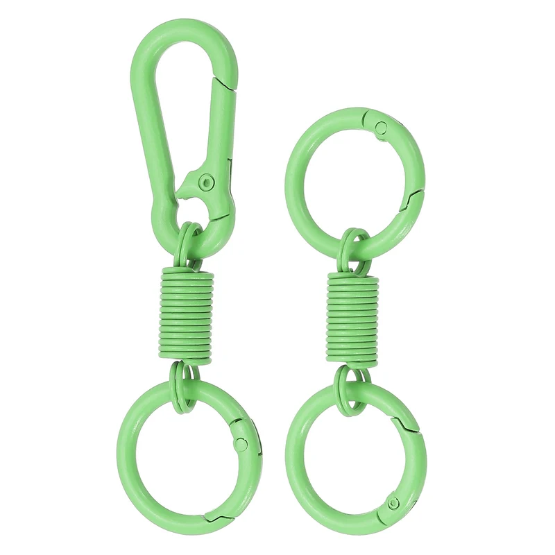 Keychain Clips with O Rings, 2Pcs Quick Release Key Chain Rings, Green