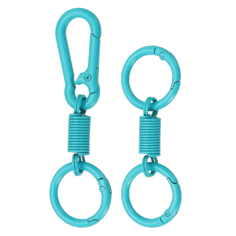 Keychain Clips with O Rings, 2Pcs Quick Release Key Chain Rings, Blue