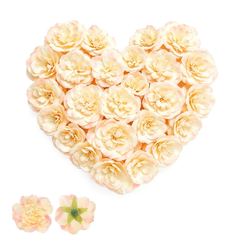 20 Pcs Fake Flower Heads, Artificial Flowers Hydrangea Heads, Yellow