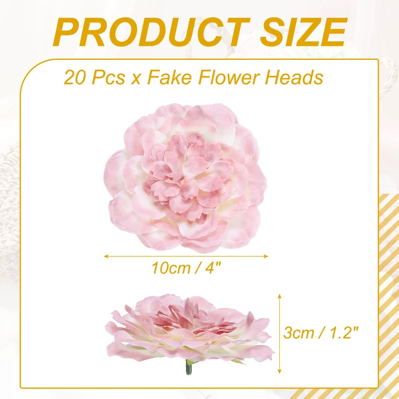 20 Pcs Fake Flower Heads, Artificial Flowers Hydrangea Heads, Purple