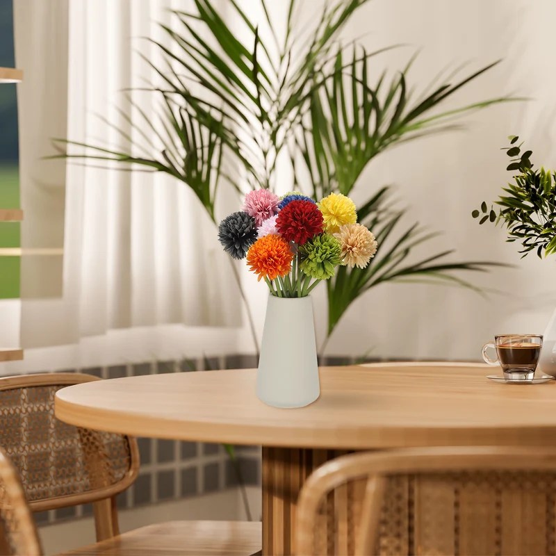 12 Pcs Artificial Chrysanthemums Fake Flowers for Home Decor, Orange