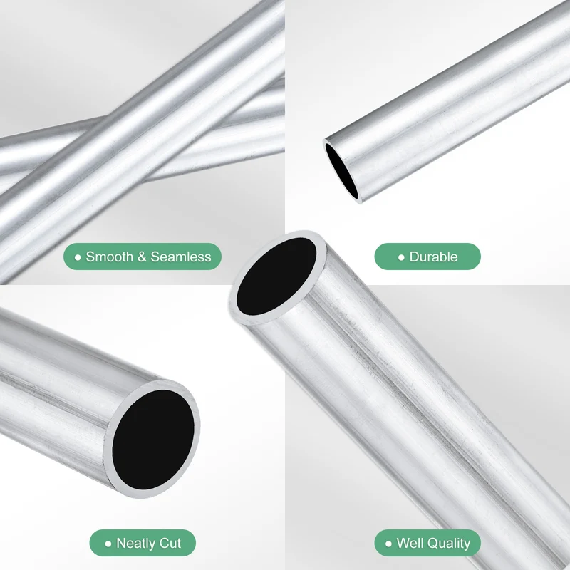 1-Pack 6063 Aluminum Round Tube, 15mmx18mm(IDxOD) 400mm Length Straight Tubing