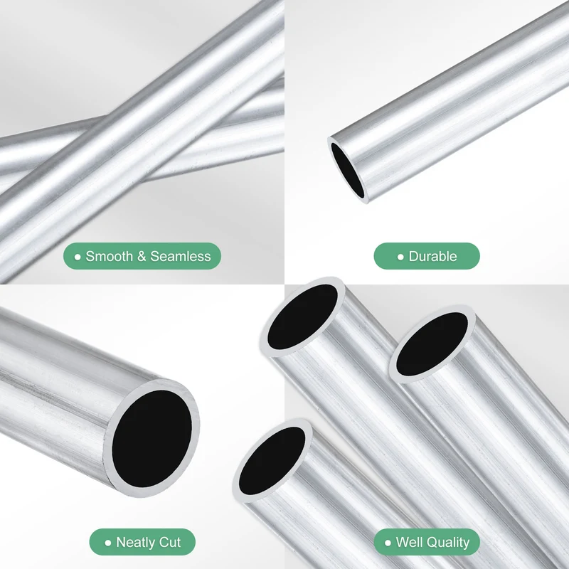 3-Pack 6063 Aluminum Round Tube, 13mmx16mm(IDxOD) 400mm Length Straight Tubing
