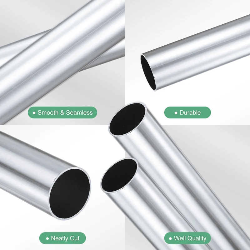 2-Pack 6063 Aluminum Round Tube, 27mmx29mm(IDxOD) 300mm Length Straight Tubing