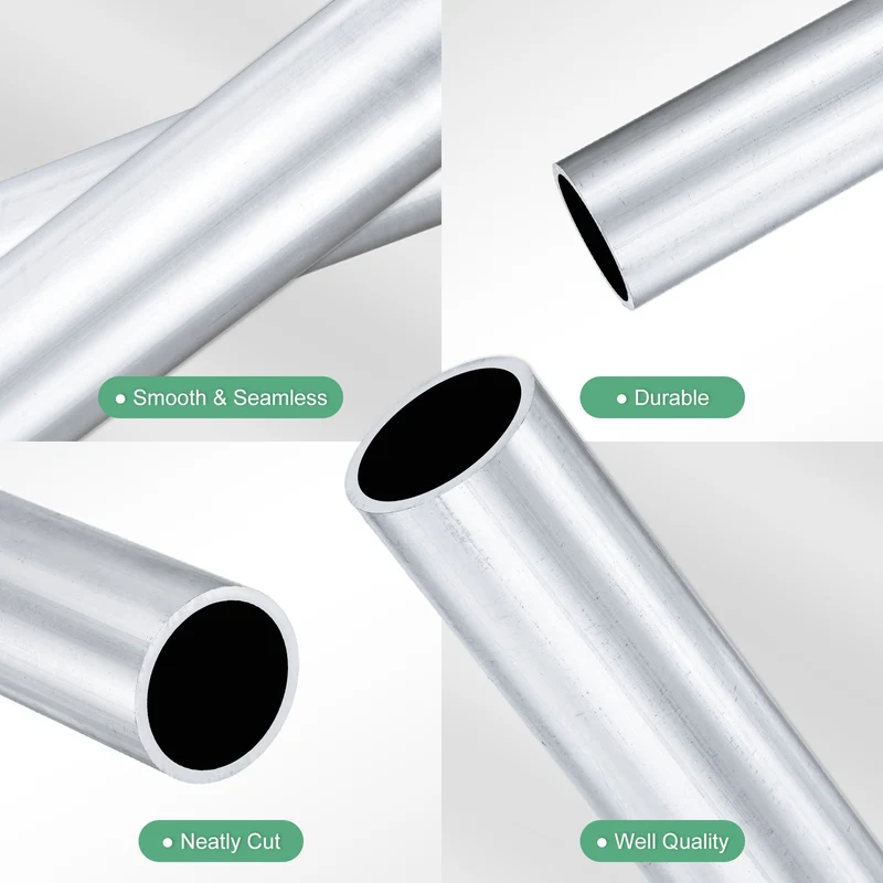 1-Pack 6063 Aluminum Round Tube, 24mmx28mm(IDxOD) 300mm Length Straight Tubing