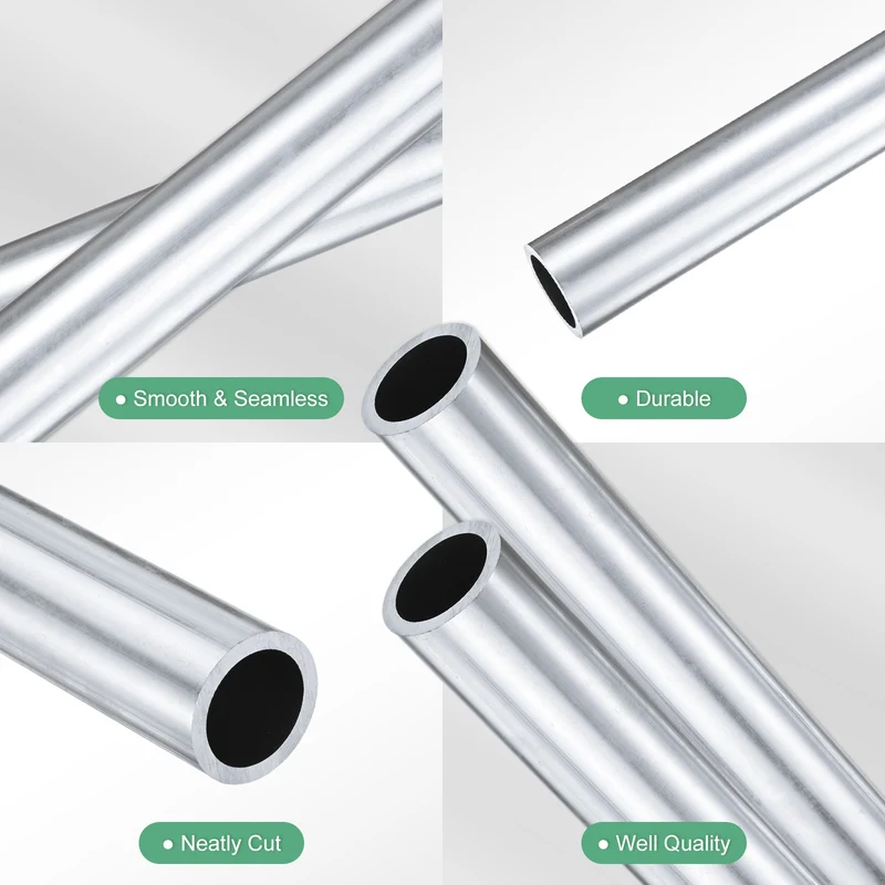 2-Pack 6063 Aluminum Round Tube, 20mmx26mm(IDxOD) 300mm Length Straight Tubing