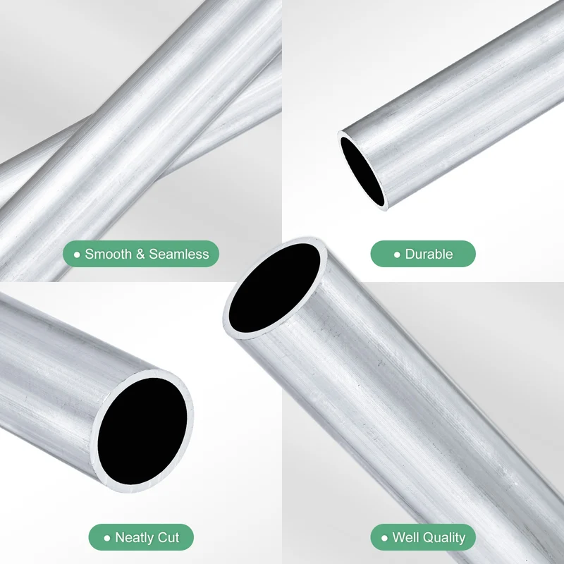 1-Pack 6063 Aluminum Round Tube, 21mmx25mm(IDxOD) 300mm Length Straight Tubing