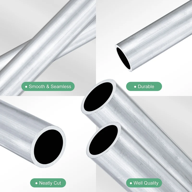 2-Pack 6063 Aluminum Round Tube, 20mmx25mm(IDxOD) 300mm Length Straight Tubing