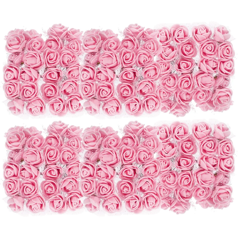 Artificial Rose Flower Heads, Light Pink Mini Flowers 0.8 Inch-1 Inch 144Pcs