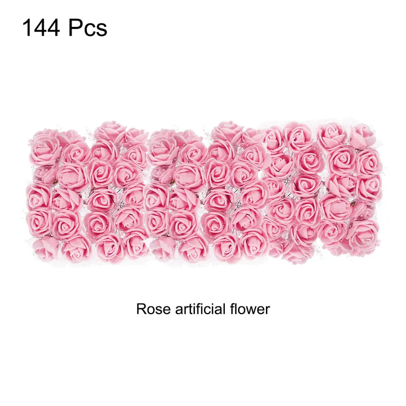 Artificial Rose Flower Heads, Light Pink Mini Flowers 0.8 Inch-1 Inch 144Pcs