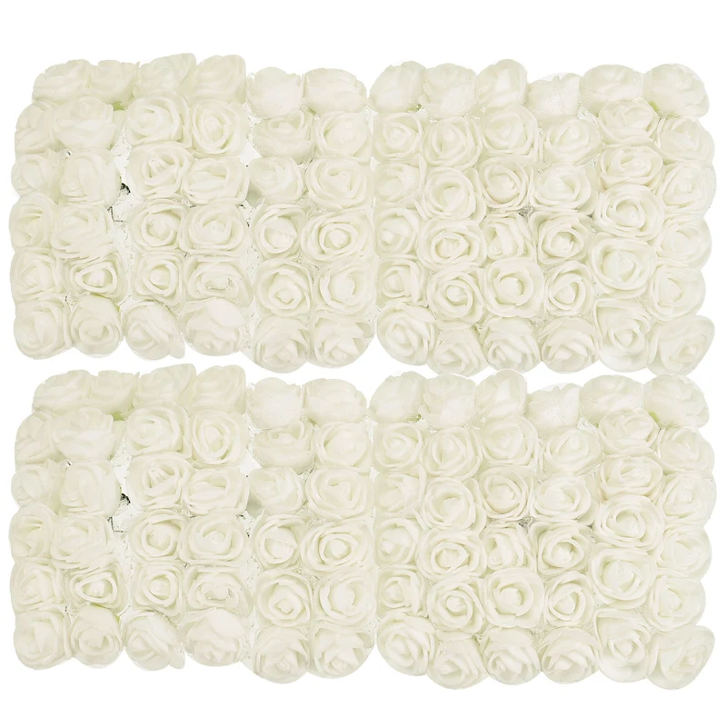 Artificial Rose Flower Heads, Cream White Mini Flowers 0.8 Inch-1 Inch 144Pcs