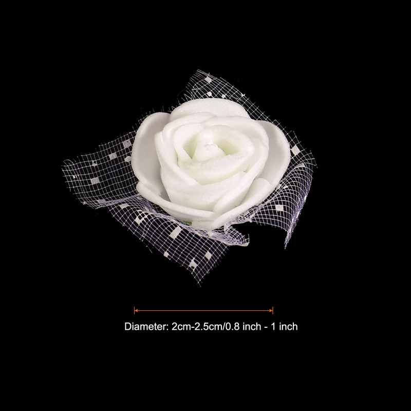Artificial Rose Flower Heads, Cream White Mini Flowers 0.8 Inch-1 Inch 144Pcs
