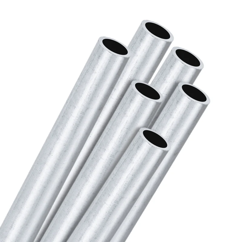6-Pack 6063 Aluminum Round Tube, 8mmx10mm(IDxOD) 100mm Length Straight Tubing