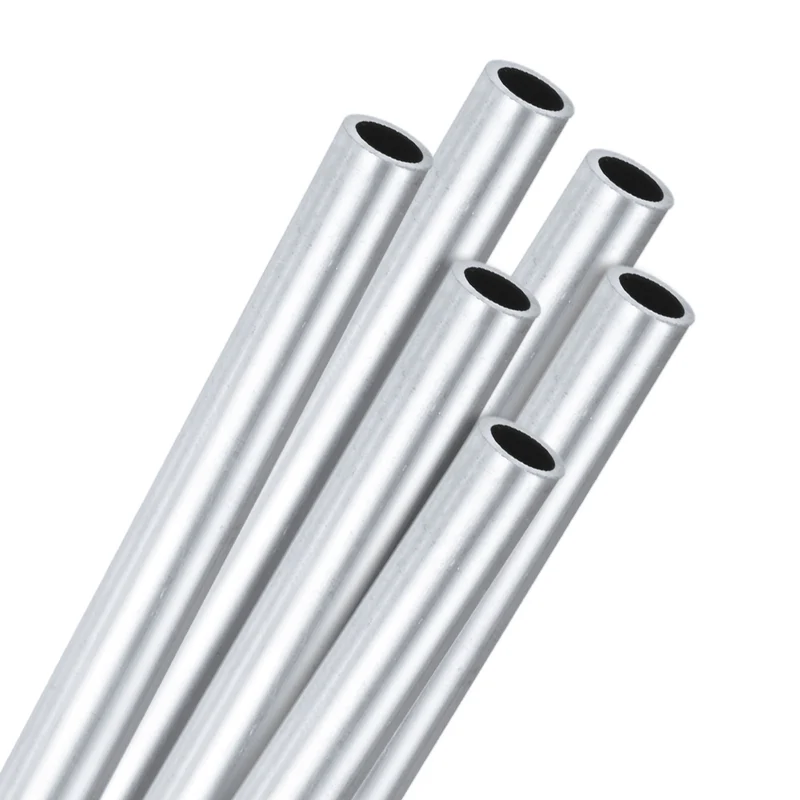 6-Pack 6063 Aluminum Round Tube, 6mmx8mm(IDxOD) 100mm Length Straight Tubing