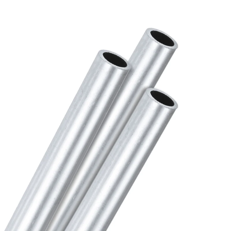 3-Pack 6063 Aluminum Round Tube, 6mmx8mm(IDxOD) 100mm Length Straight Tubing