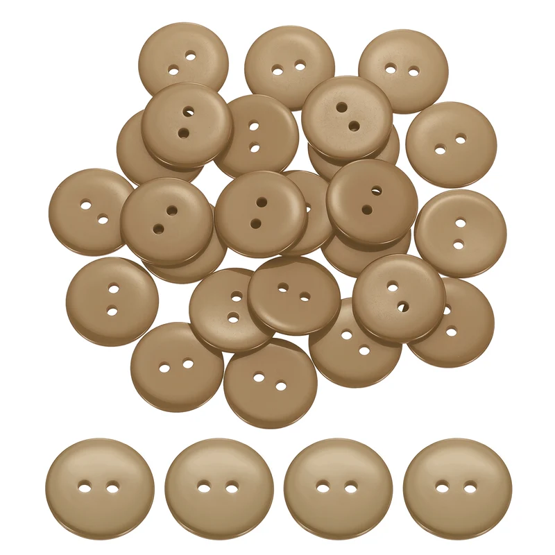 25 Pcs 20mm Resin Sewing Buttons, 2 Hole for Sewing Coats Shirts, Camel