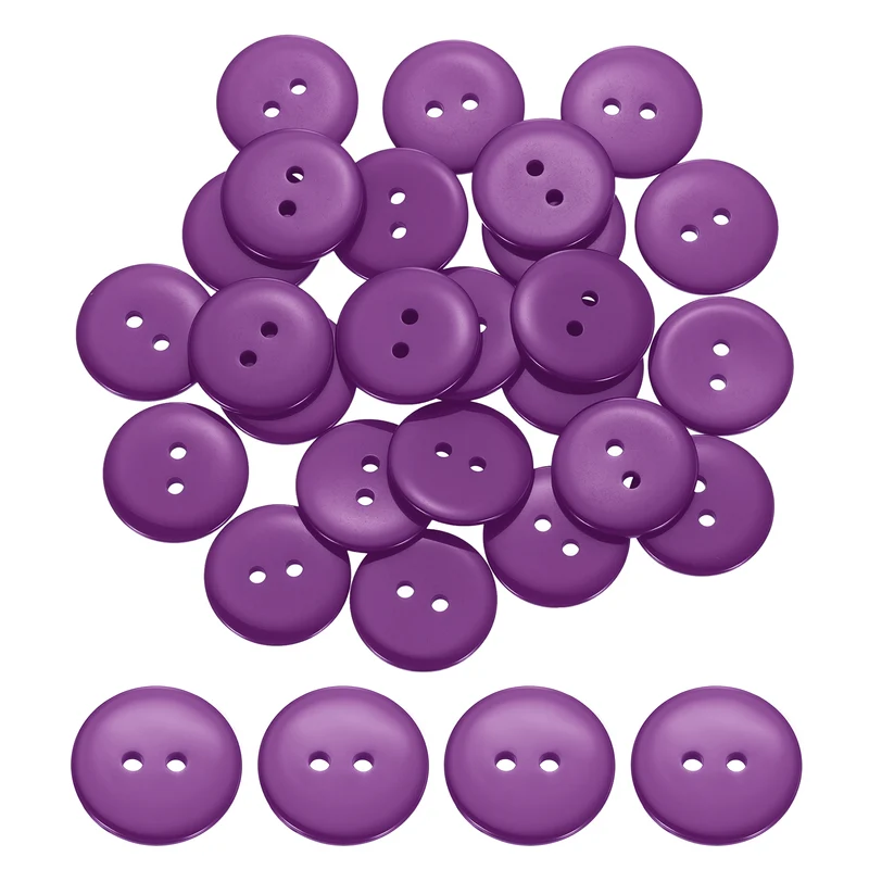 25 Pcs 20mm Resin Sewing Buttons, 2 Hole for Sewing Coats Shirts, Purple