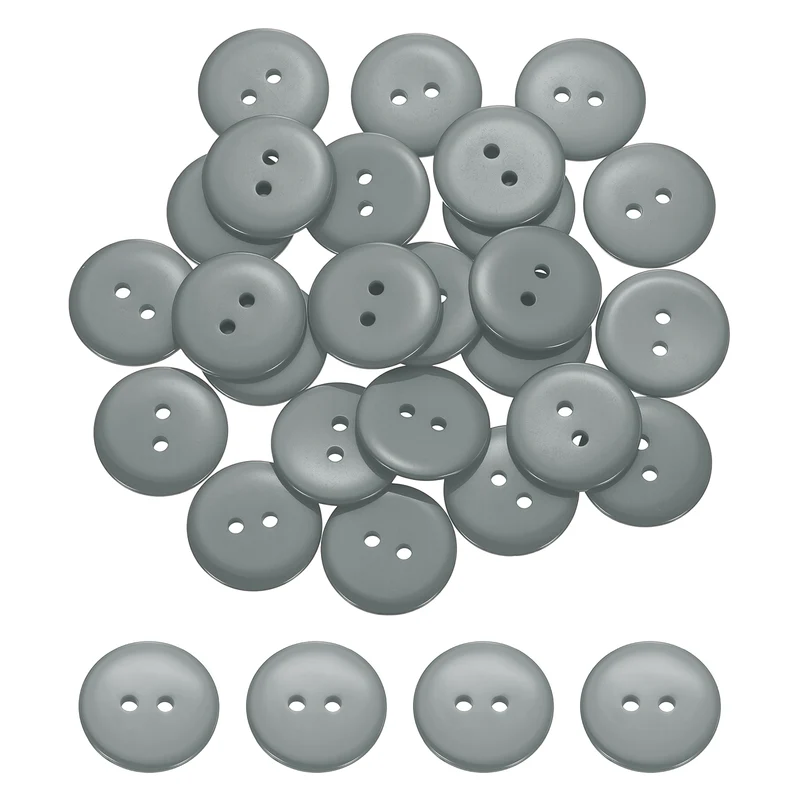 25 Pcs 20mm Resin Sewing Buttons, 2 Hole for Sewing Coats Shirts, Gray