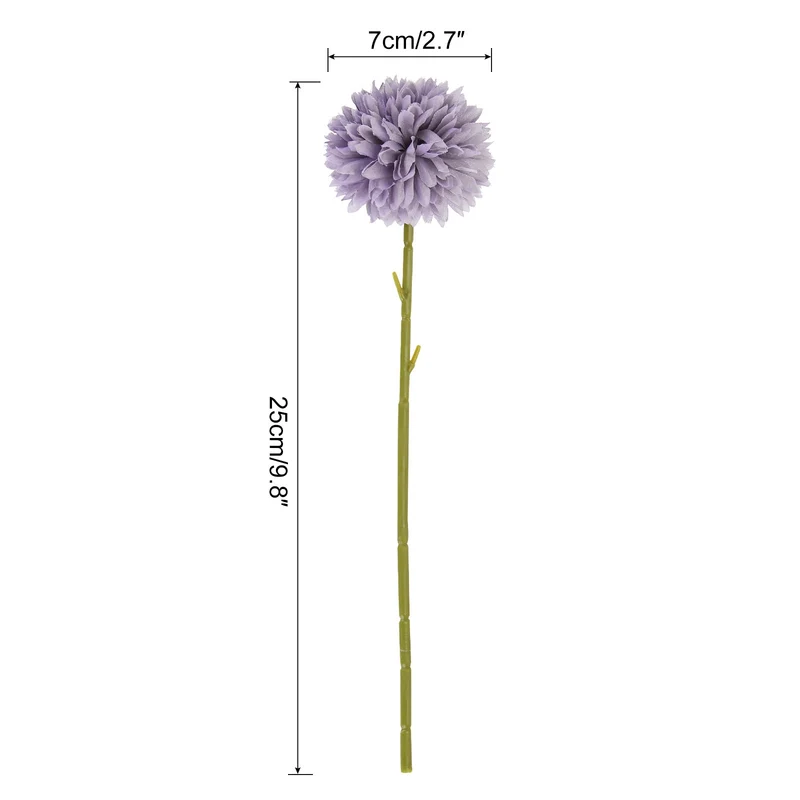 Artificial Flower Heads Silk Chrysanthemum Hydrangea Purple Faux 24Pcs