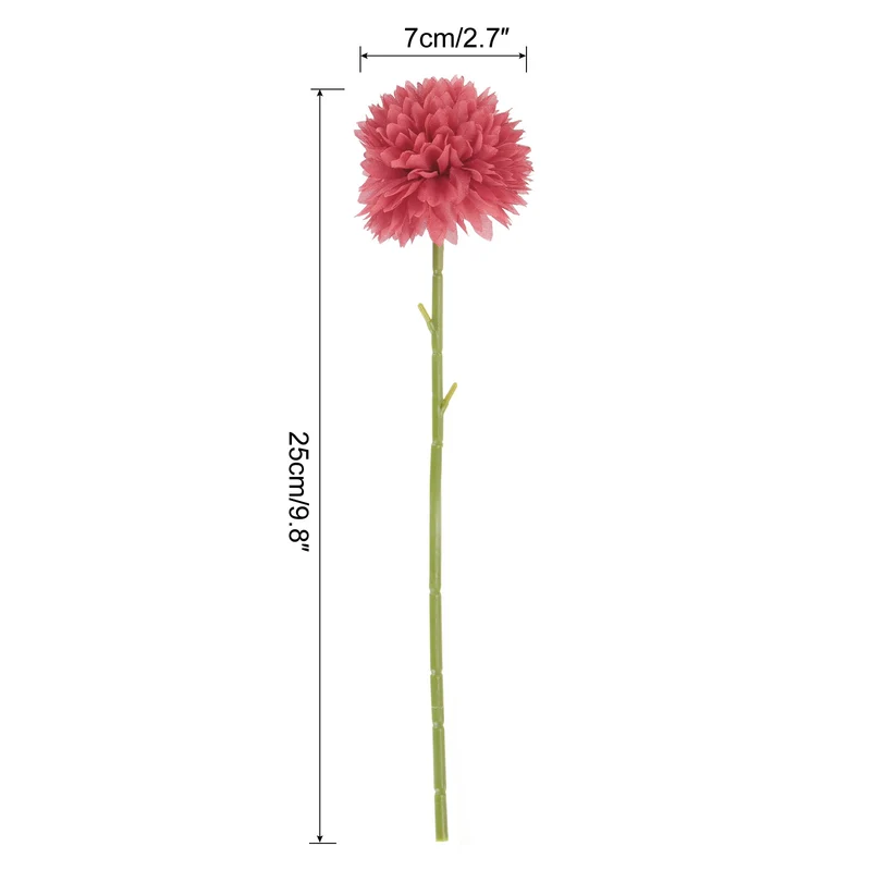 Artificial Flower Heads Silk Chrysanthemum Hydrangea Red Faux 24Pcs
