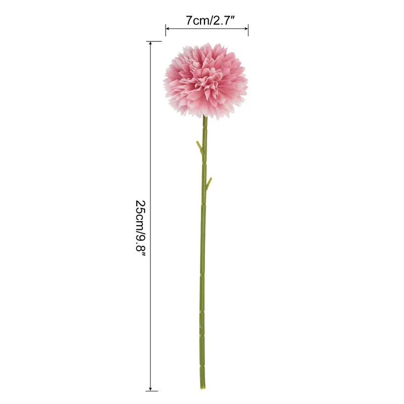 Artificial Flower Heads Silk Chrysanthemum Hydrangea Dark Pink Faux 12Pcs