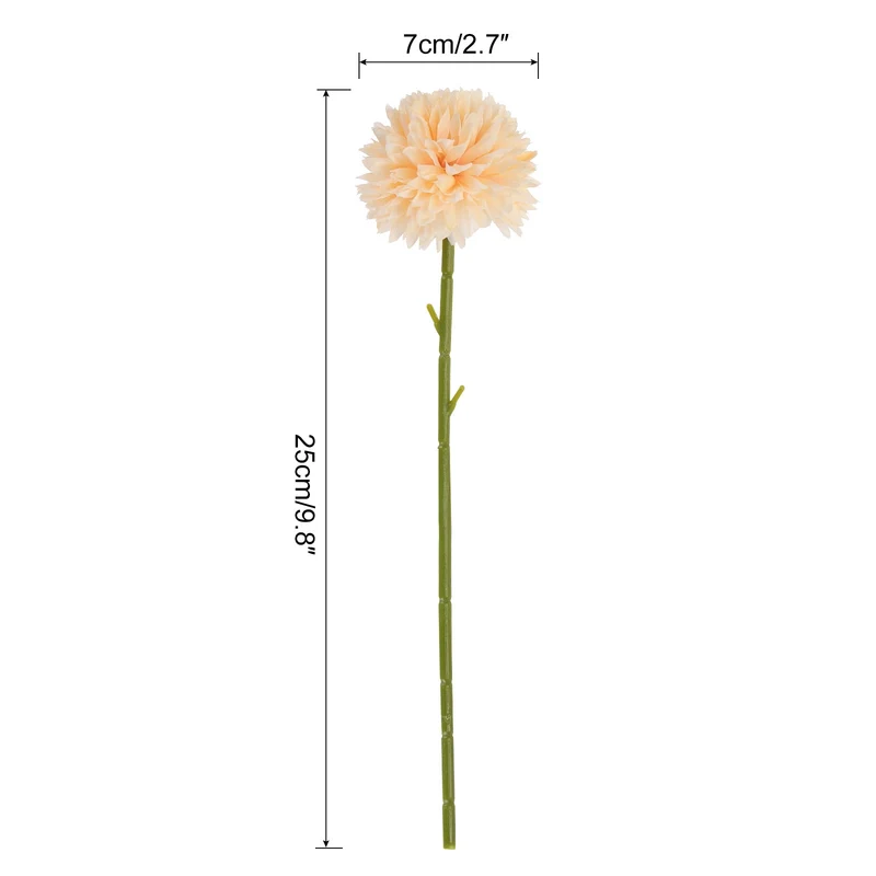 Artificial Flower Heads Silk Chrysanthemum Hydrangea Champagne Faux 12Pcs
