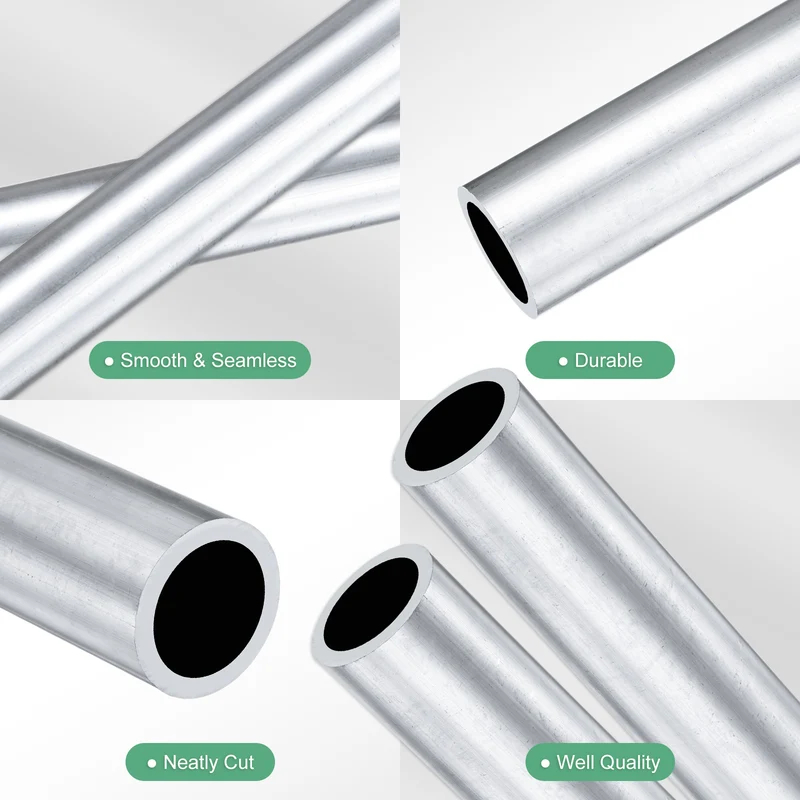 2-Pack 6063 Aluminum Round Tube, 20mmx26mm(IDxOD) 250mm Length Straight Tubing