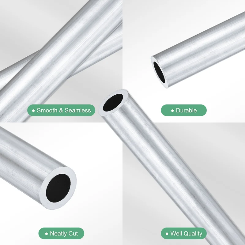 1-Pack 6063 Aluminum Round Tube, 16mmx24mm(IDxOD) 300mm Length Straight Tubing