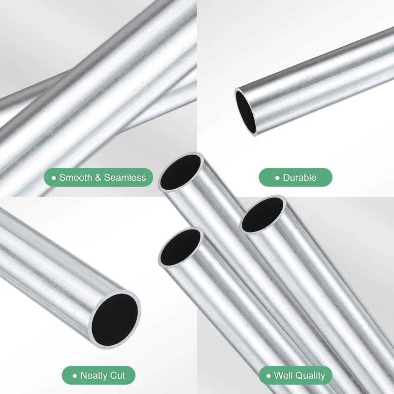 3-Pack 6063 Aluminum Round Tube, 19mmx23mm(IDxOD) 300mm Length Straight Tubing