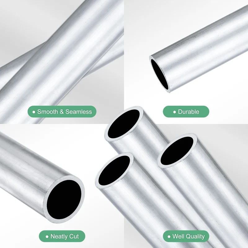 3-Pack 6063 Aluminum Round Tube, 18mmx22mm(IDxOD) 300mm Length Straight Tubing