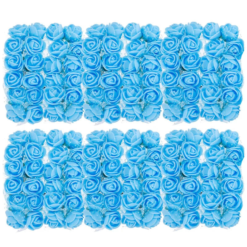 Artificial Rose Flower Heads, Sky Blue Faux Flowers 0.8 Inch-1 Inch Pack of 144