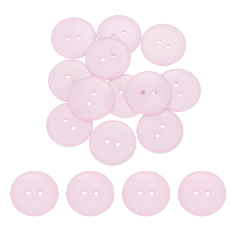 16 Pcs 25mm Resin Sewing Buttons, 2 Hole for Sewing Coats Shirts, Light Pink