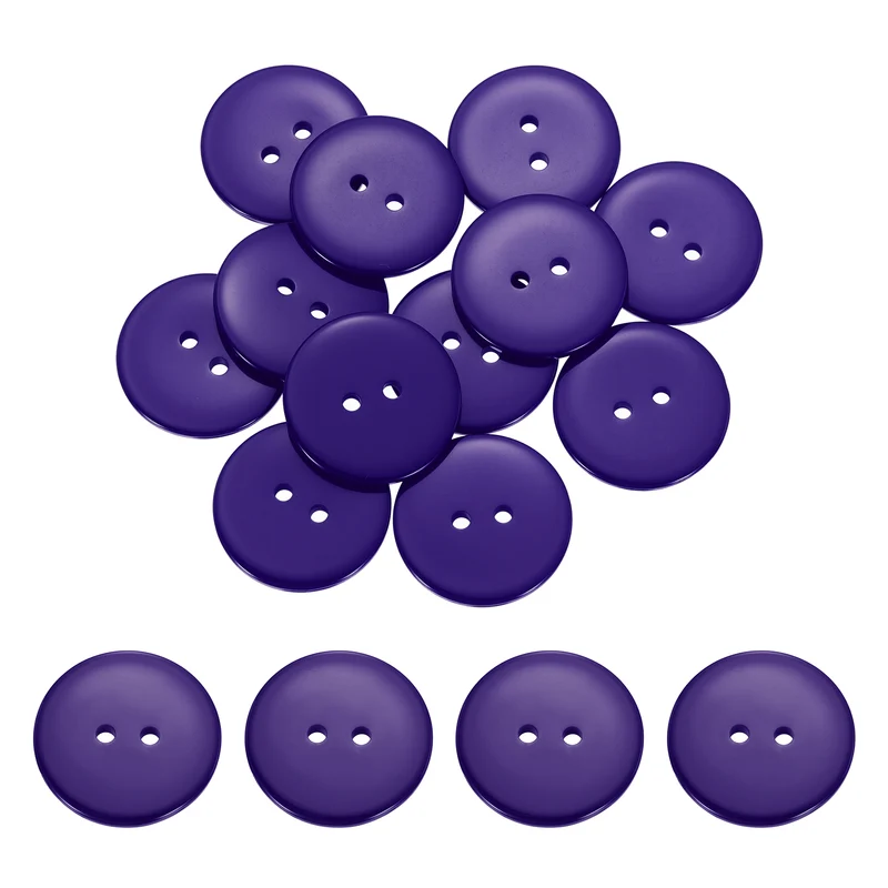 16 Pcs 25mm Resin Sewing Buttons, 2 Hole for Sewing Coats Shirts, Deep Purple