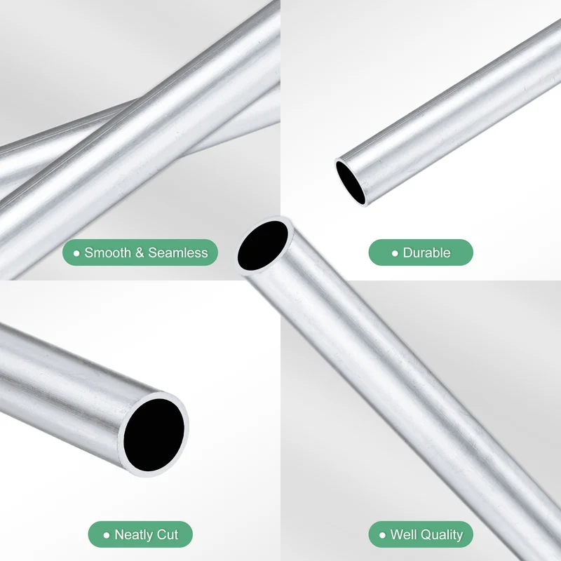 1-Pack 6063 Aluminum Round Tube, 8mmx10mm(IDxOD) 300mm Length Straight Tubing