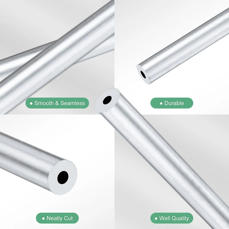 1-Pack 6063 Aluminum Round Tube, 4mmx10mm(IDxOD) 300mm Length Straight Tubing