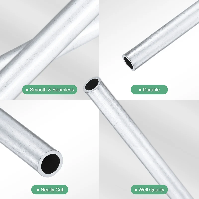 1-Pack 6063 Aluminum Round Tube, 6mmx8mm(IDxOD) 300mm Length Straight Tubing