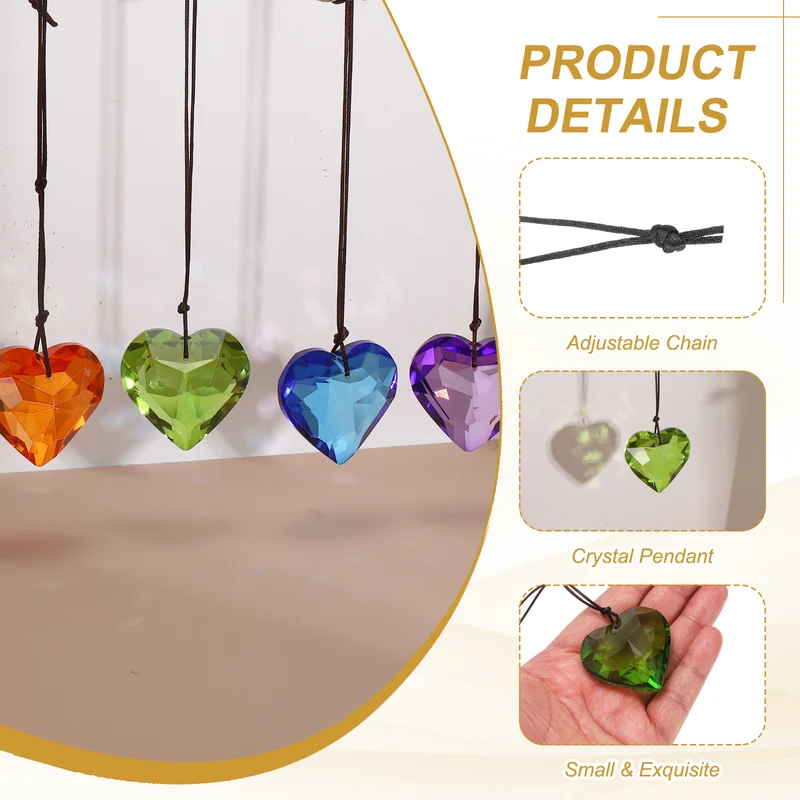 2 Pcs Heart Crystal Ceiling Fan Pull Chain Extender 12 Inch, Grass Green