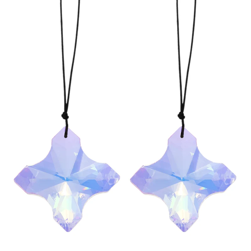 2 Pcs Cross Crystal Ceiling Fan Pull Chain Extender 9 Inch, AB Color