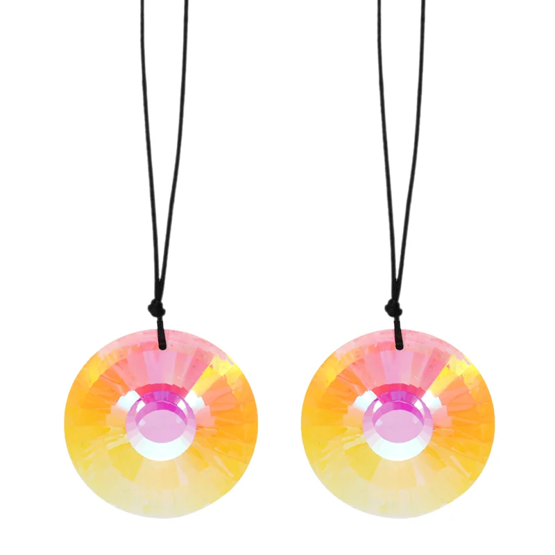 2 Pcs Sunflower Crystal Ceiling Fan Pull Chain Extender 8 Inch, AB Color