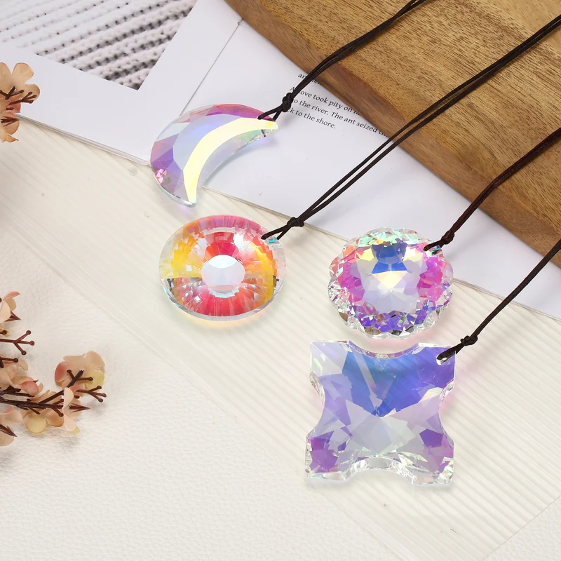 2 Pcs Sunflower Crystal Ceiling Fan Pull Chain Extender 8 Inch, AB Color