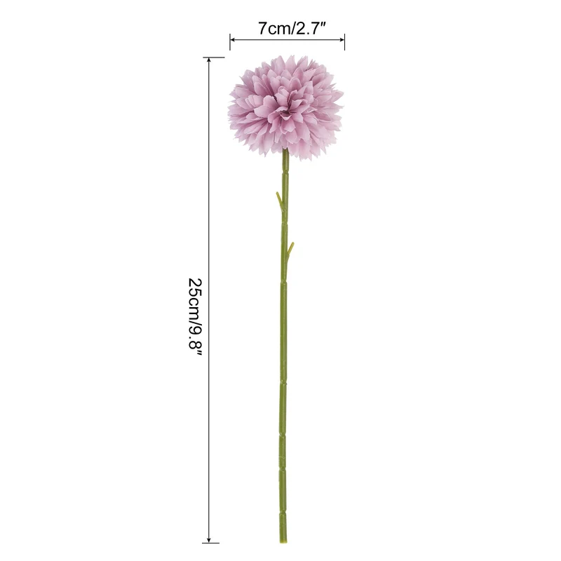 Artificial Flower Heads Silk Chrysanthemum Hydrangea Light Purple Faux 12Pcs