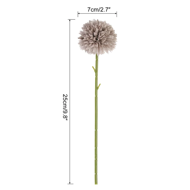 Artificial Flower Heads Silk Chrysanthemum Hydrangea Brown Faux 12Pcs