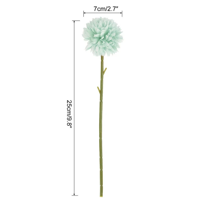 Artificial Flower Heads Silk Chrysanthemum Hydrangea Blue Faux 12Pcs