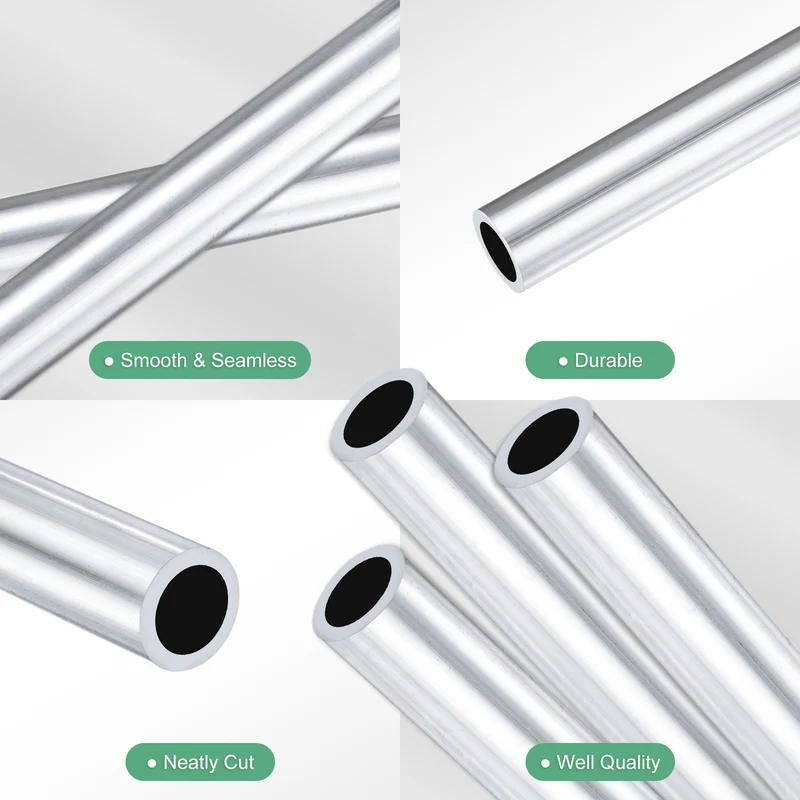 3-Pack 6063 Aluminum Round Tube, 8mmx11mm(IDxOD) 250mm Length Straight Tubing