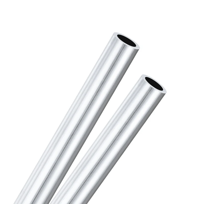 2-Pack 6063 Aluminum Round Tube, 8mmx11mm(IDxOD) 250mm Length Straight Tubing