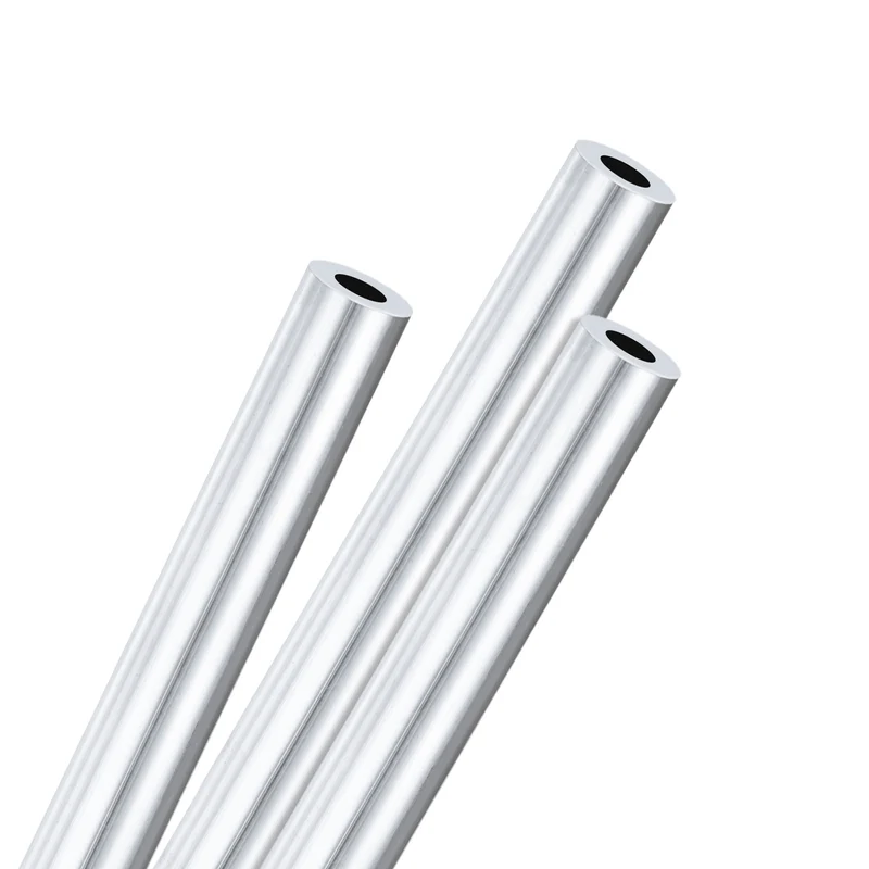 3-Pack 6063 Aluminum Round Tube, 5mmx10mm(IDxOD) 250mm Length Straight Tubing
